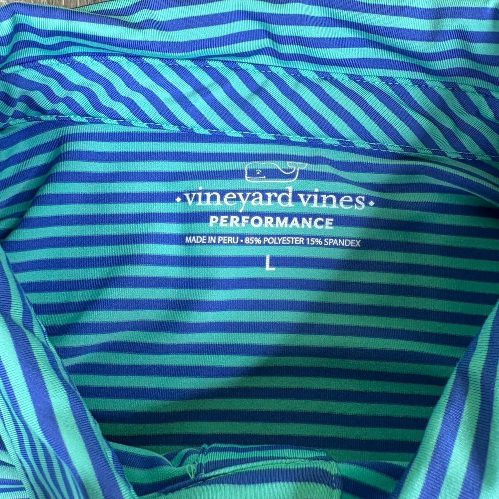 Vineyard Vines Performance Polo Golf Shirt Striped Short Sleeve Men Large Bundle - Picture 12 of 13